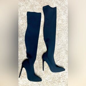 Black Sergio Todzi Knee High Heel Boots